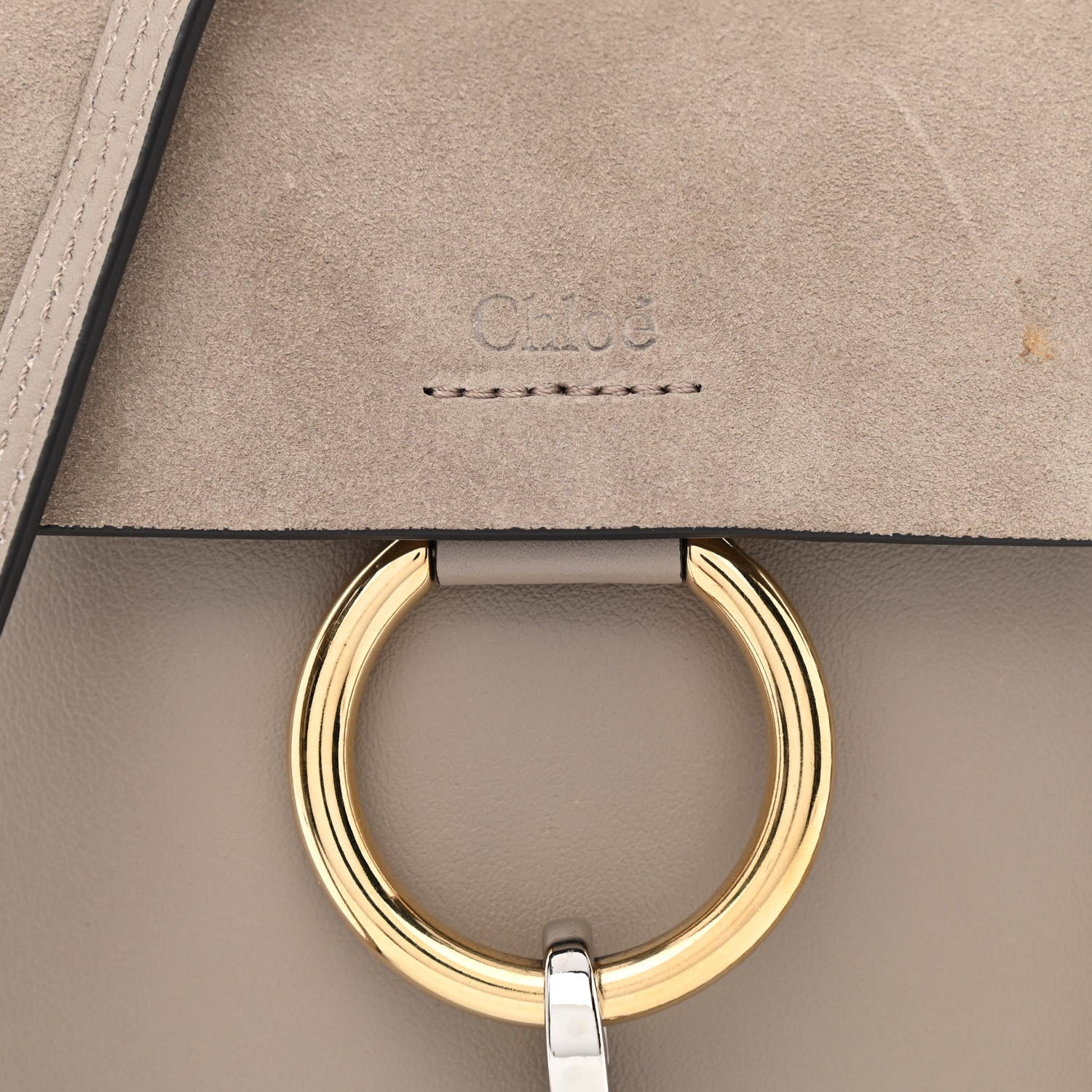 Chloe Suede Calfskin Mini Faye Bracelet Bag Motty Grey 8 of 11