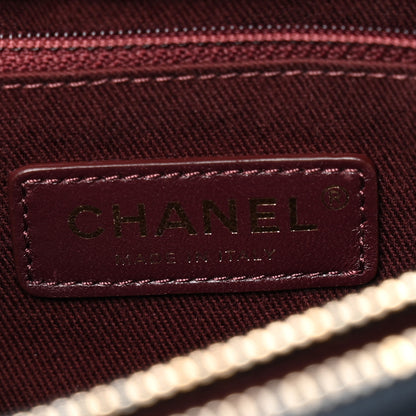 Chanel Shiny Sheepskin Quilted Large Trapezio Flap Navy 6 of 10