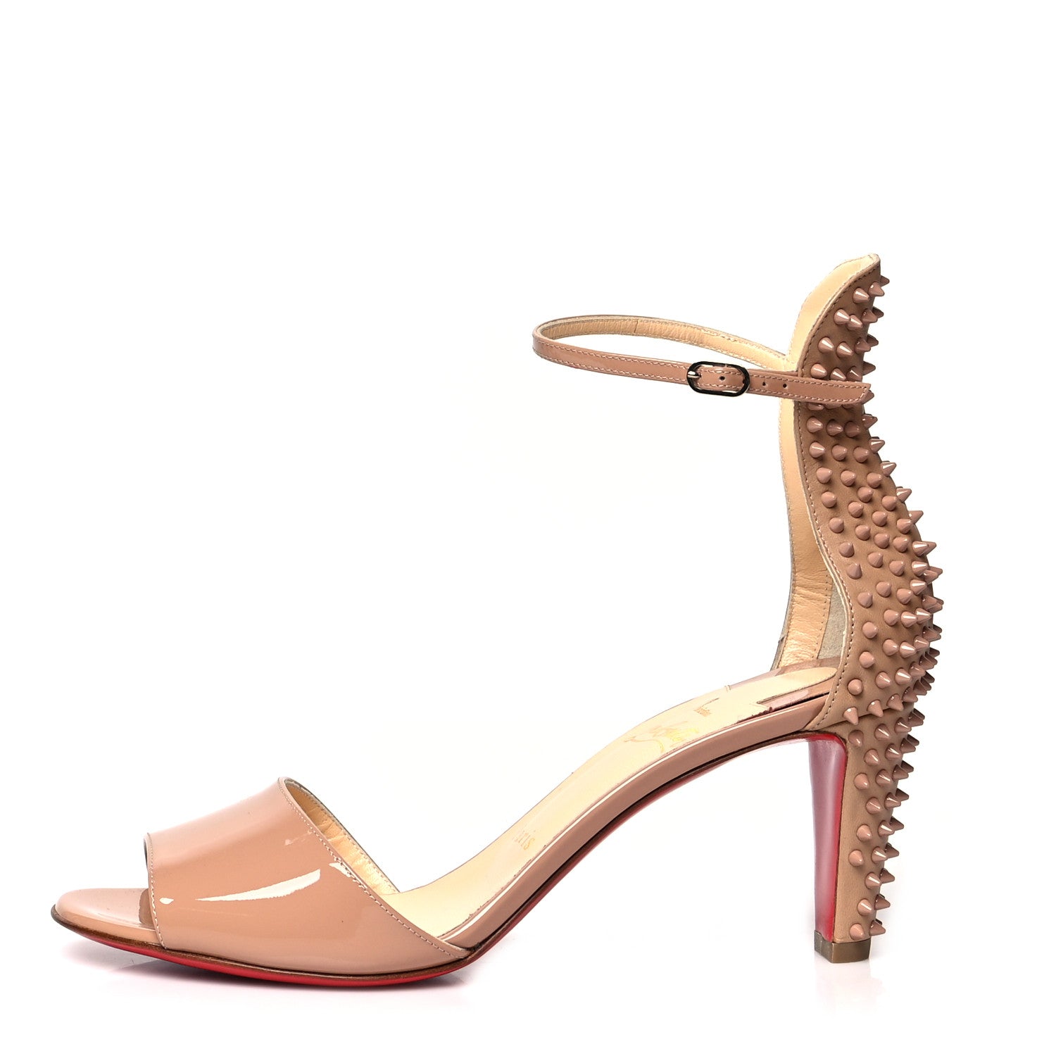 Christian Louboutin Patent Nappa Trezanita 70 Sandals 37 Nude 1 of 8