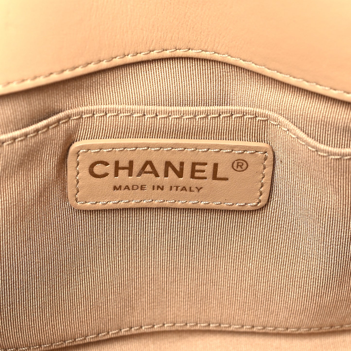 Calfskin Quilted Triple Flap Beige