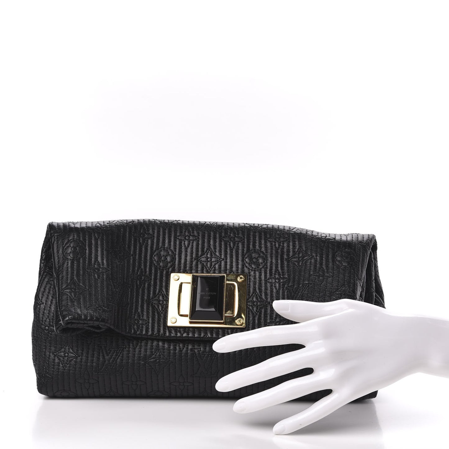 Calfskin Quilted Monogram Altair Clutch Black