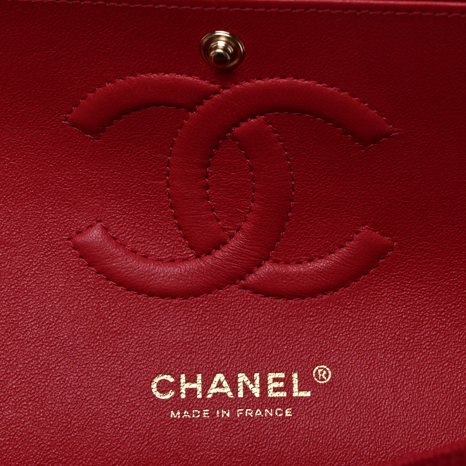 Chanel Caviar Chevron Quilted Medium Double Flap Dark Red 6 of 10