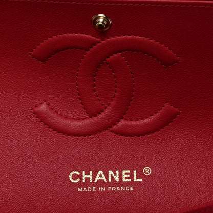 Chanel Caviar Chevron Quilted Medium Double Flap Dark Red 6 of 10