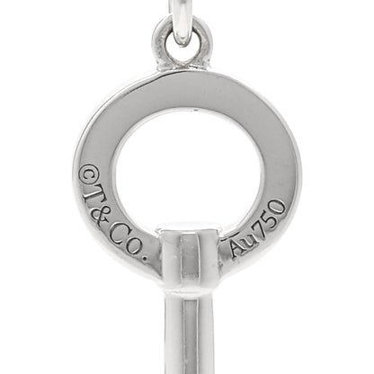 Tiffany 18K White Gold Diamond Modern Keys Round Open Key Pendant Necklace 4 of 5