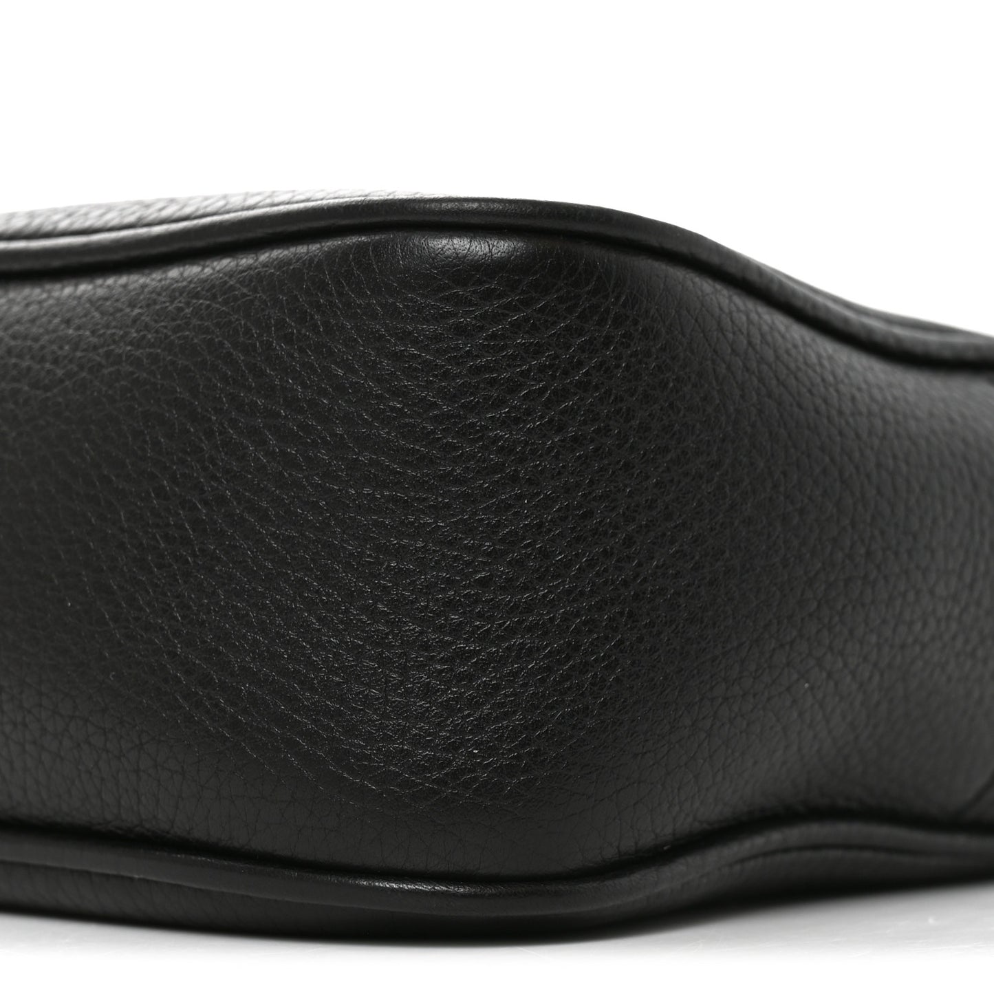Pebbled Calfskin Small Soho Disco Bag Black