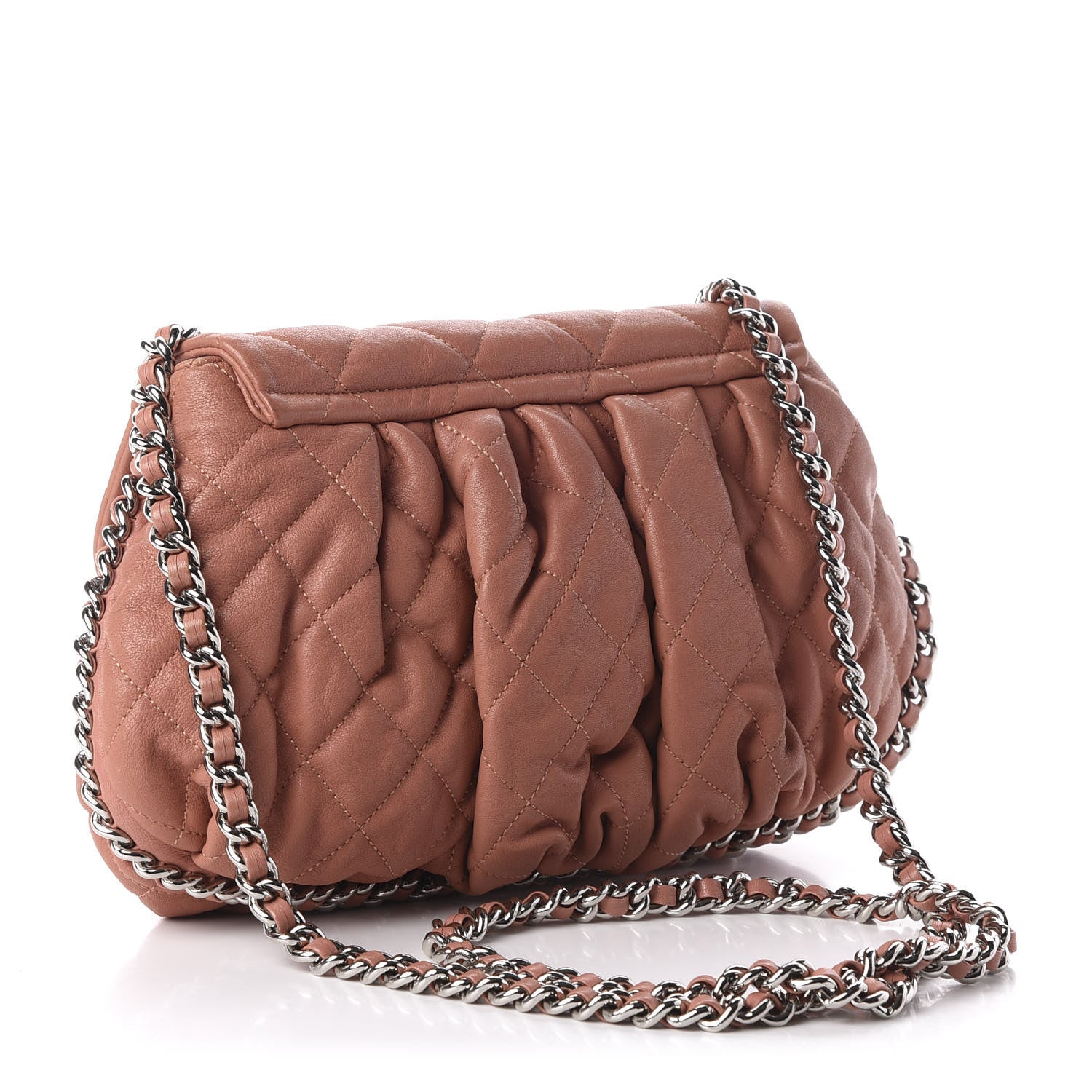 Chanel Washed Lambskin Quilted Medium Chain Around Flap Pink 3 of 11