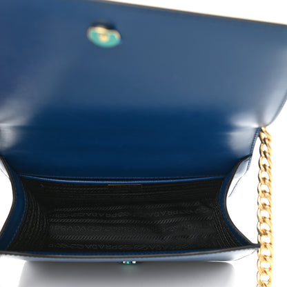 Prada Saffiano Chain Shoulder Bag Cobalto 5 of 11