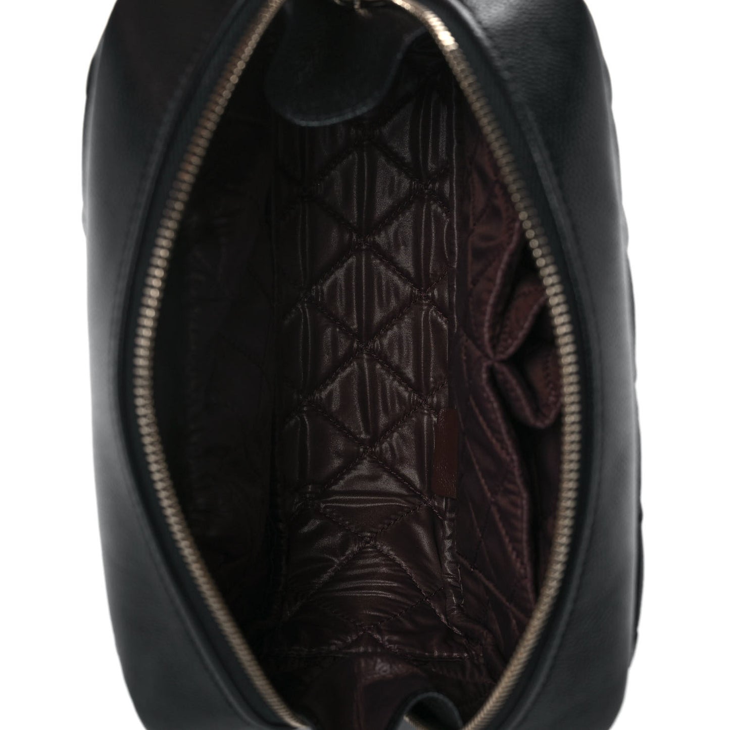 Caviar Quilted Curvy Pouch Cosmetic Case Black