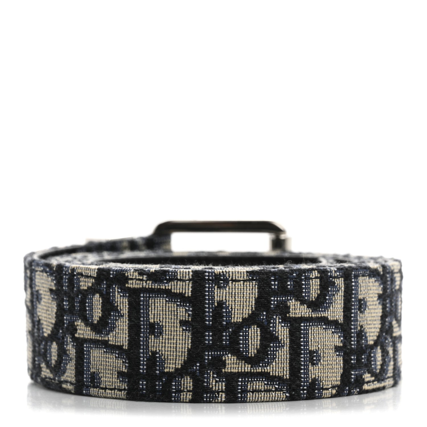Christian Dior Oblique 35mm Belt 100 40 Beige Blue 2 of 8