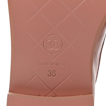 Chanel Lambskin Quilted CC Turnlock Loafers 36 Dark Pink 6 of 8
