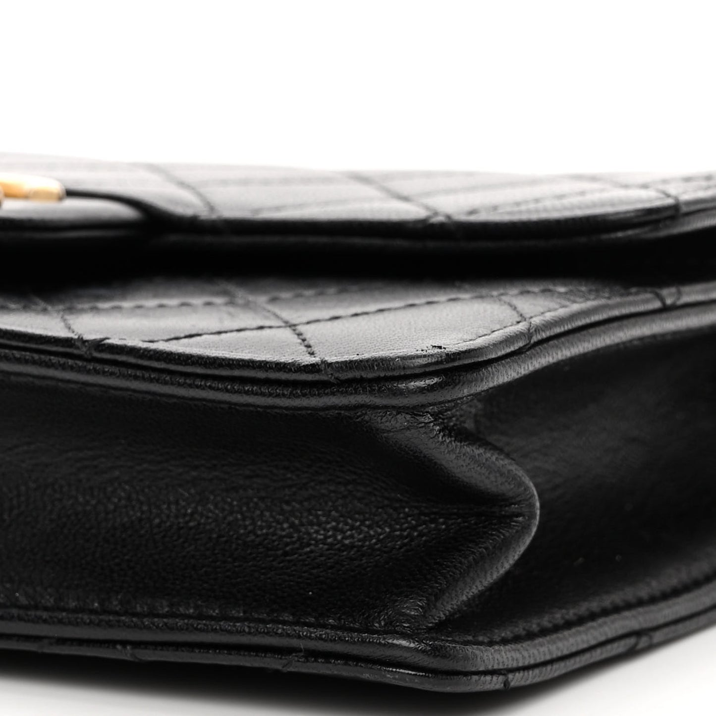 Goatskin Quilted Acrylic Beads Small Flap Black