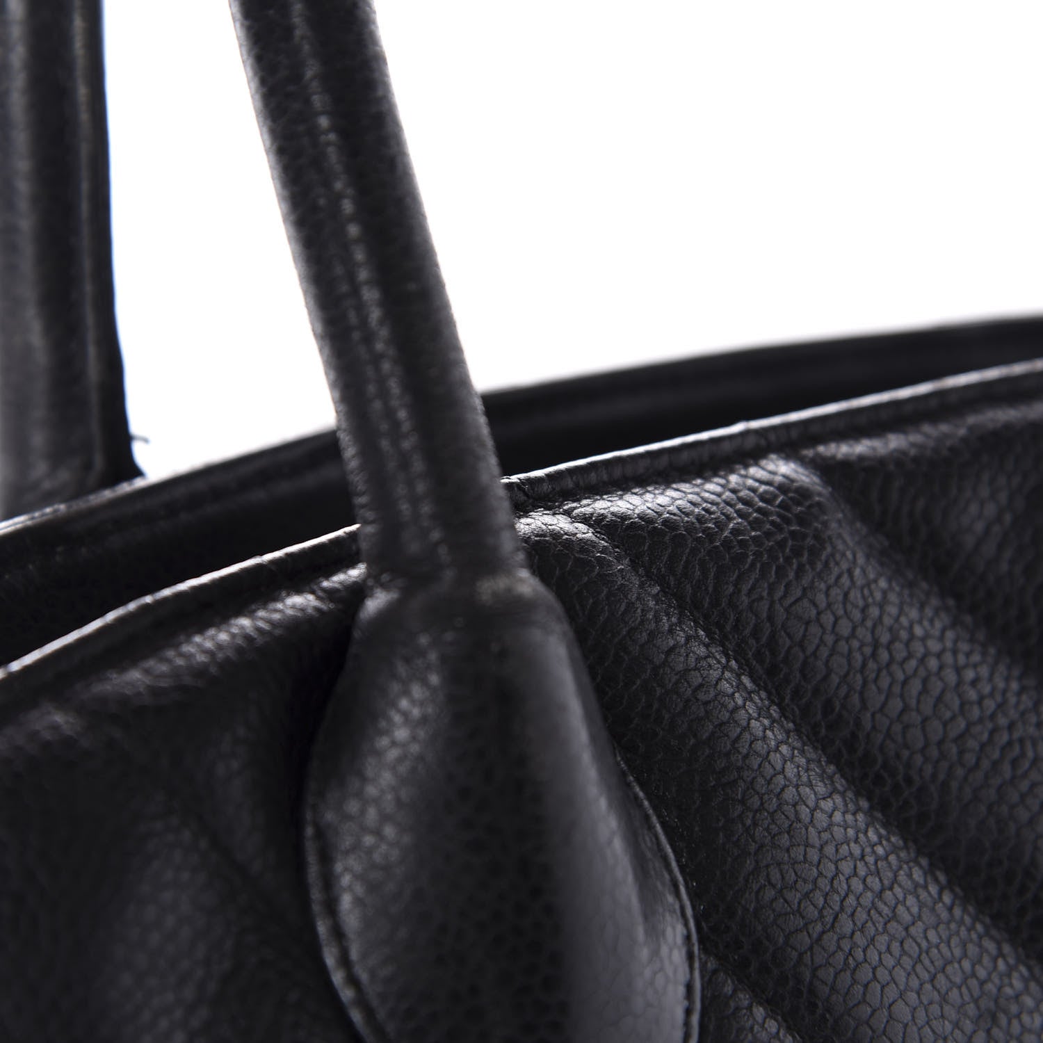 Chanel Caviar Chevron Top Handle Bag Black 13 of 17