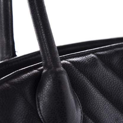Chanel Caviar Chevron Top Handle Bag Black 13 of 17