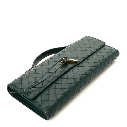 Bottega Veneta Nappa Intrecciato Long Andiamo Top Handle Clutch Emerald Green 4 of 9