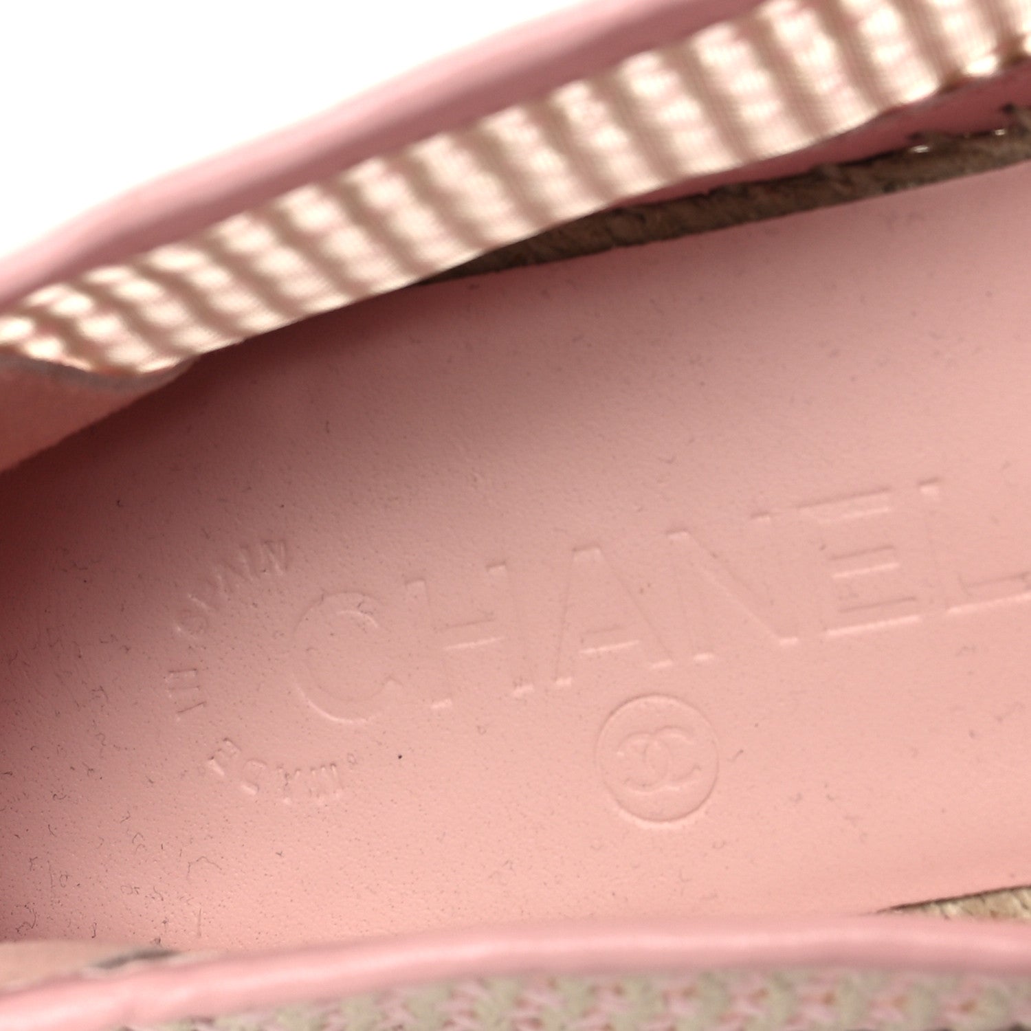Chanel Mesh Lambskin CC Espadrilles 39 Light Pink Beige 8 of 8