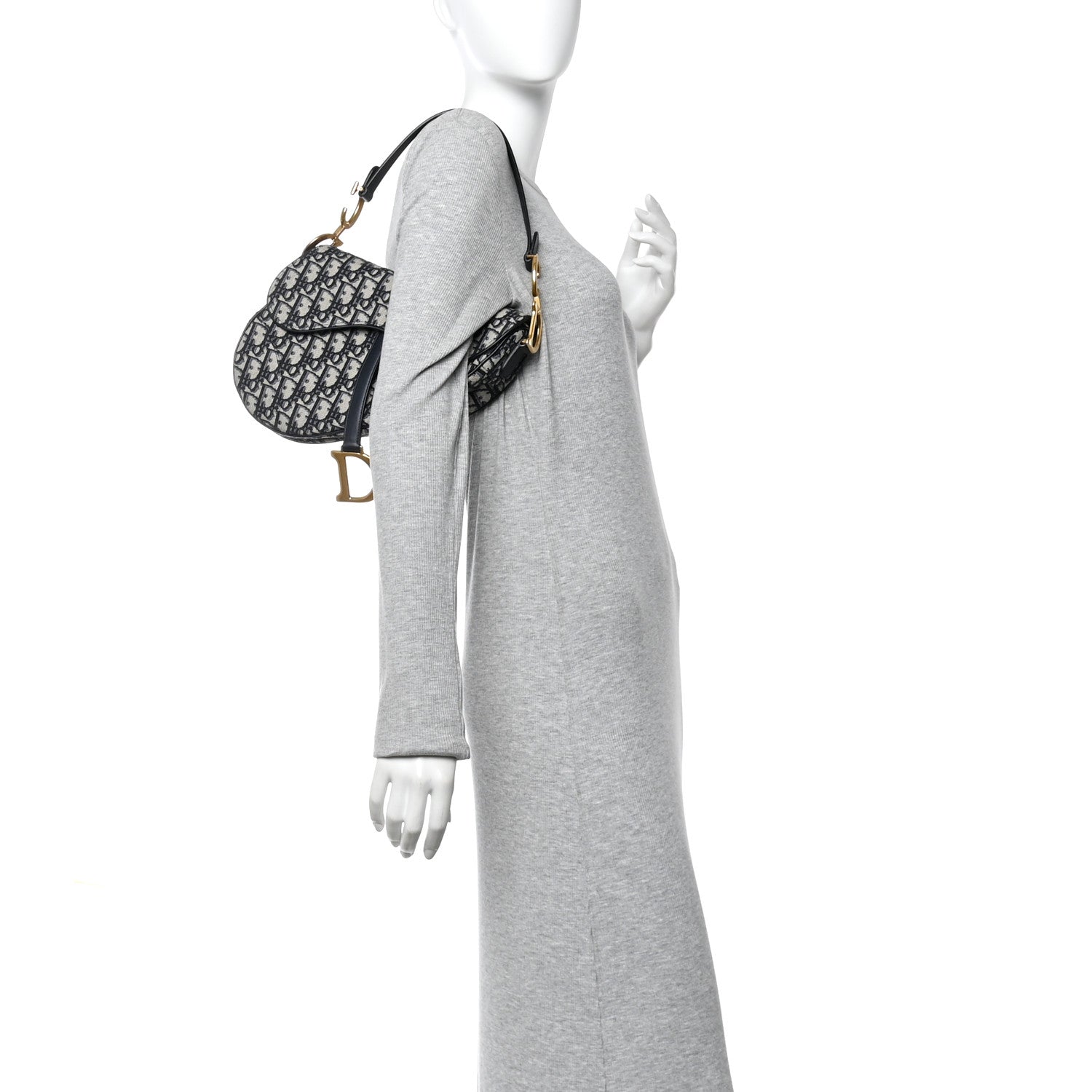 Christian Dior Oblique Saddle Bag Blue Blue 2 of 11