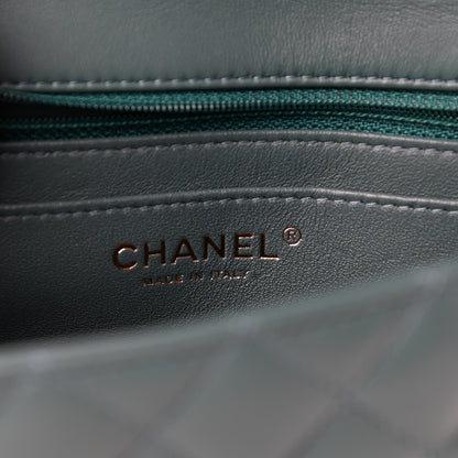 Chanel Lambskin Quilted Mini Rectangular Flap Green 6 of 11