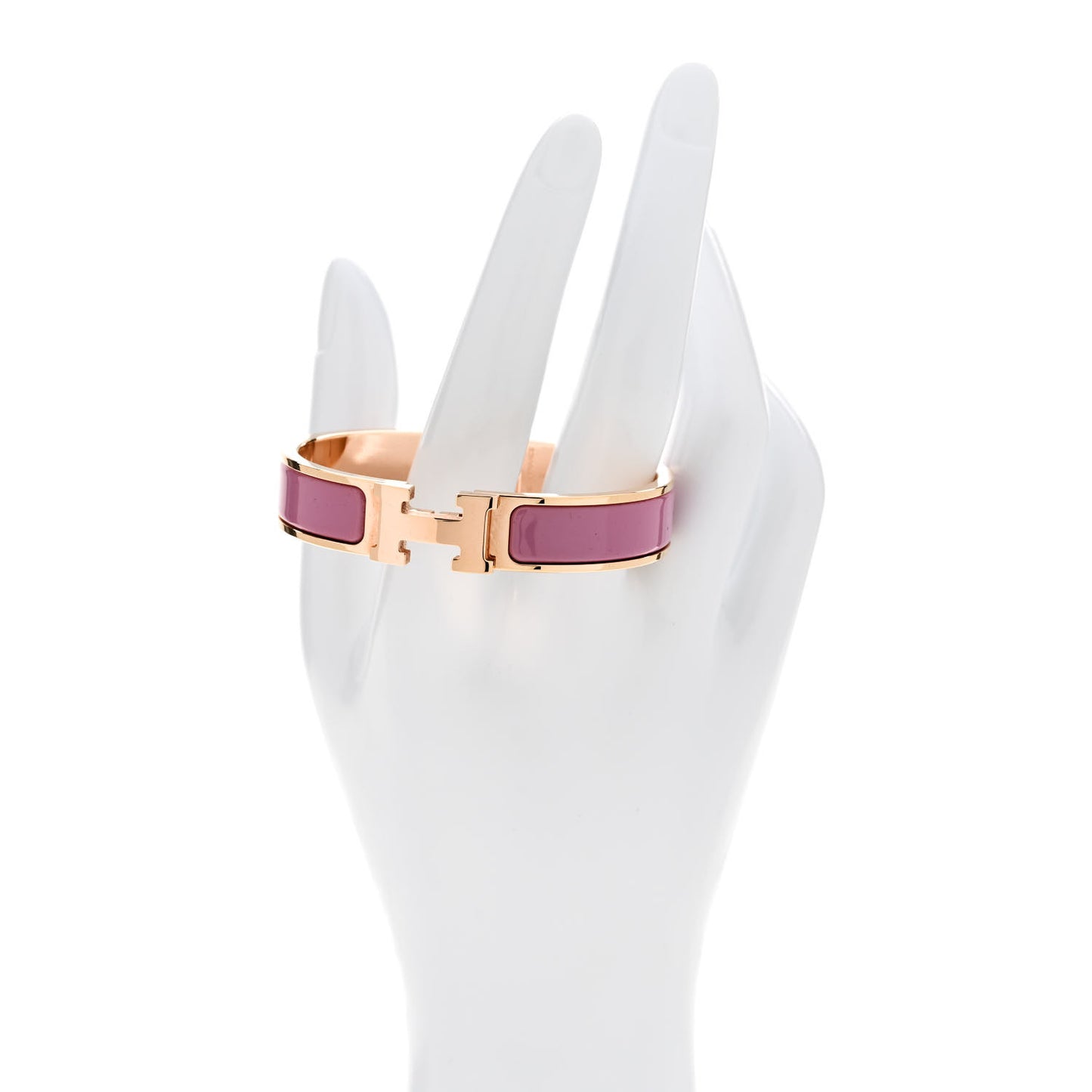 Enamel Narrow Clic Clac H Bracelet PM Rose Flamingo