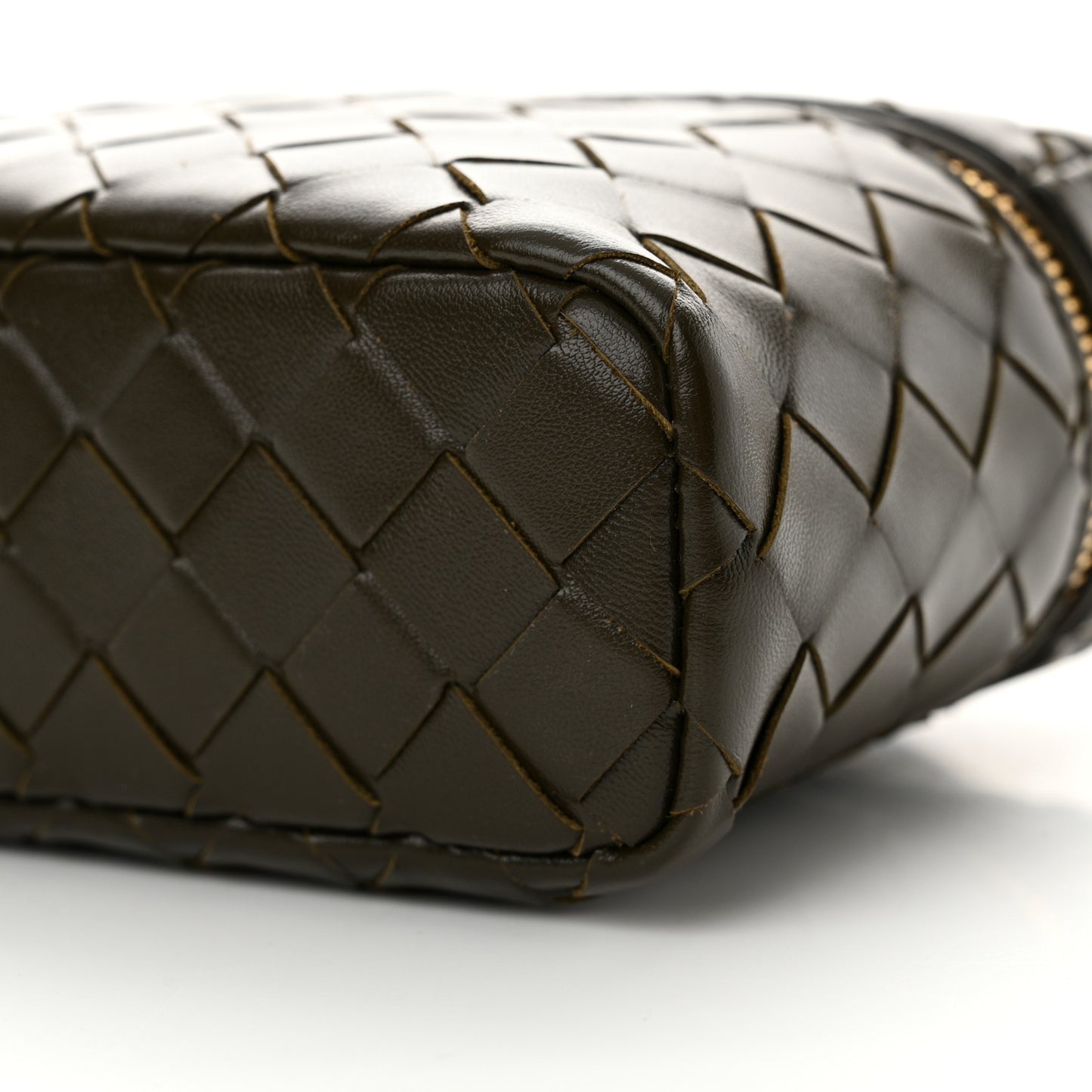 Calfskin Intrecciato Bang Bang Vanity Case Kaki