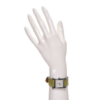 Hermes Stainless Steel Alligator 26mm Heure H Hour Quartz Watch Vert Anis 2 of 9