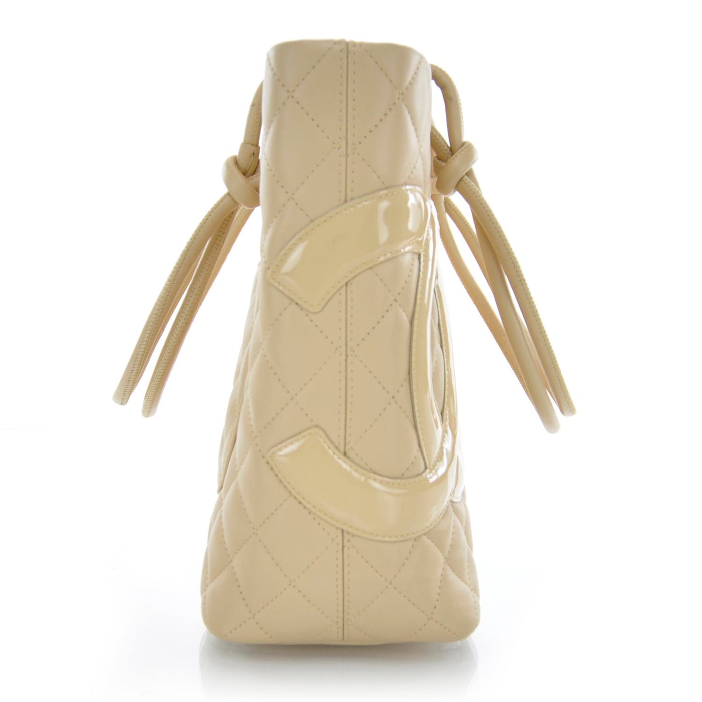 Calfskin Quilted Medium Cambon Tote Beige