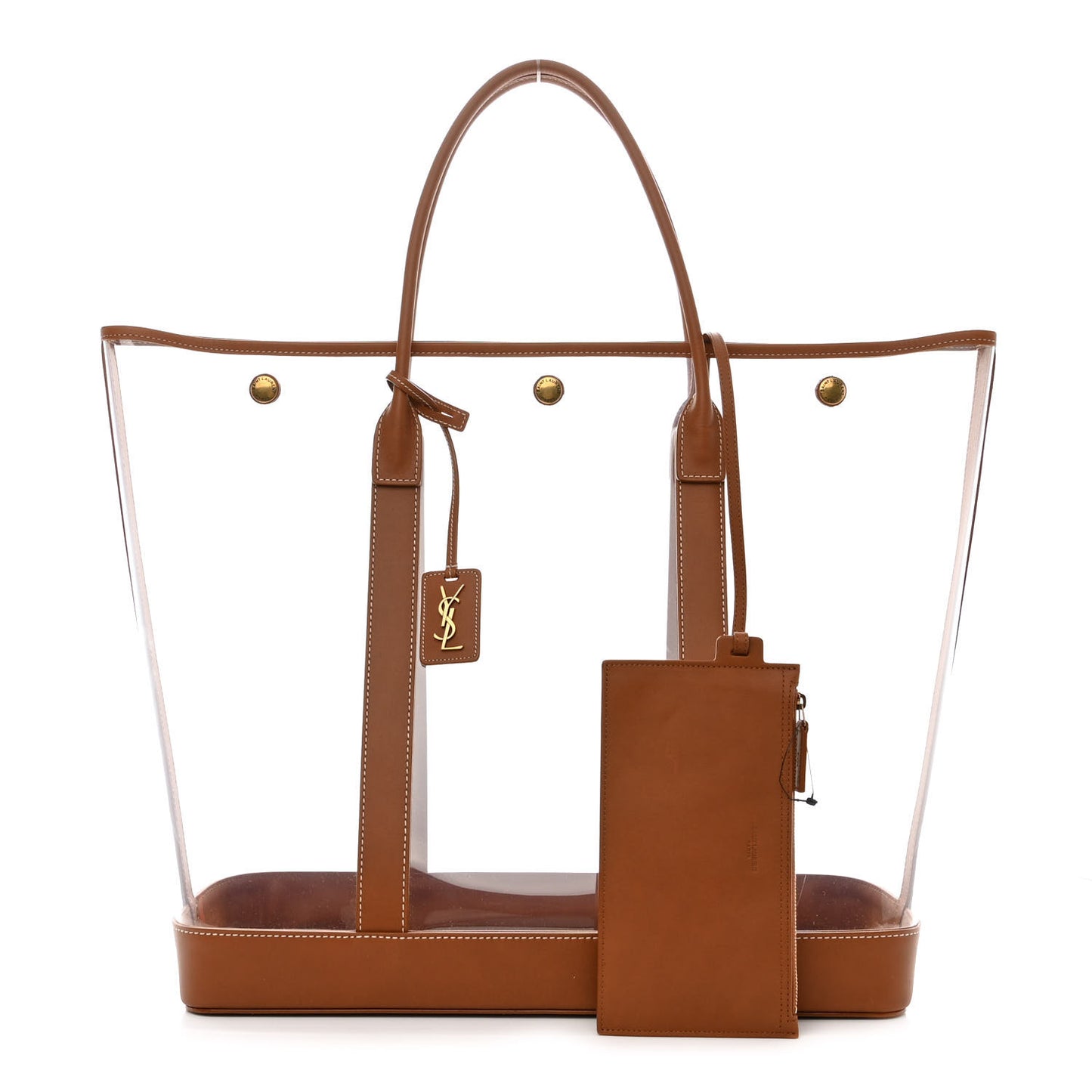 Calfskin Vinyl Cabas Tote Brown