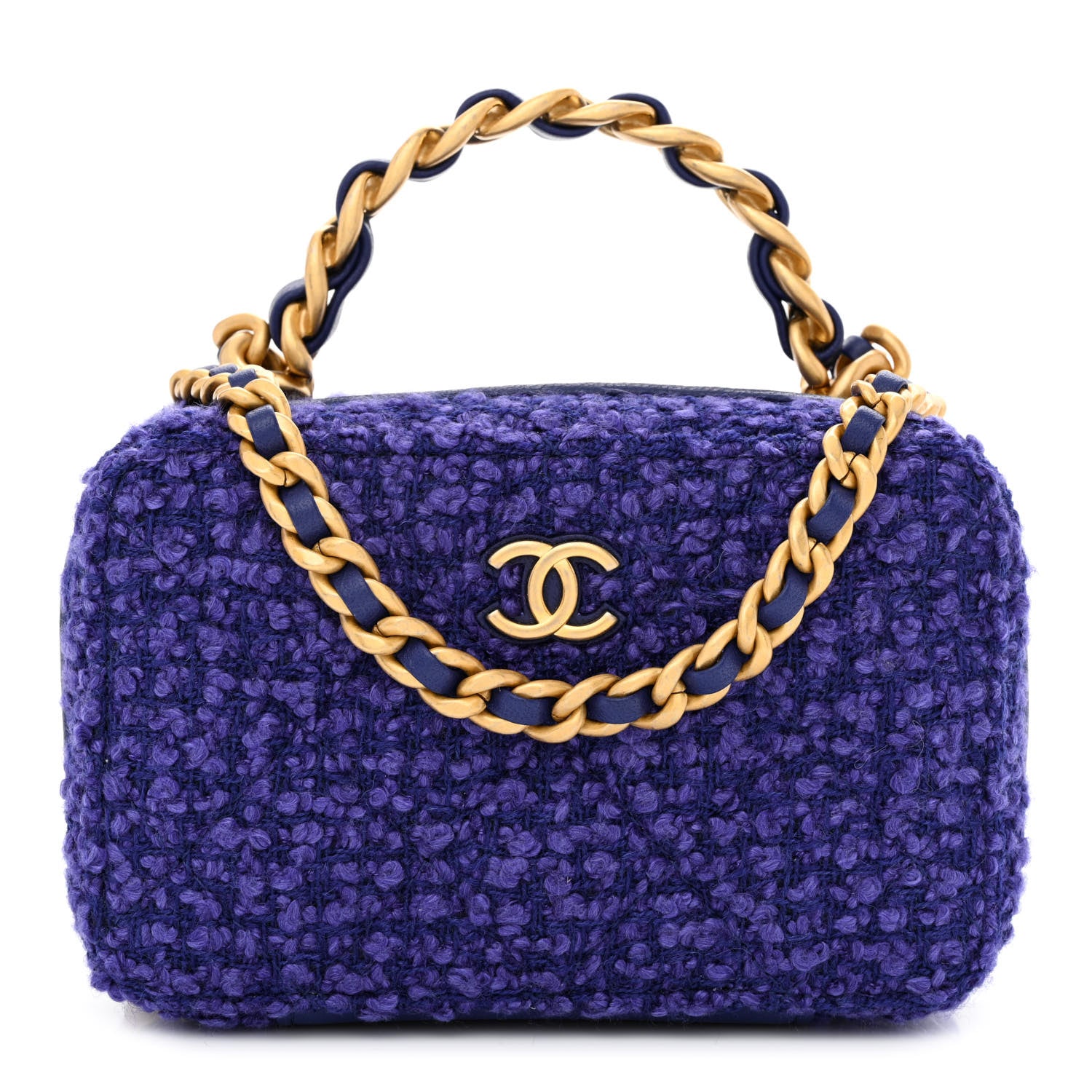 Chanel Tweed Top Handle Vanity Case Purple 1 of 11
