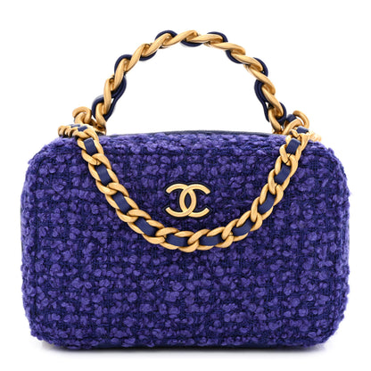 Chanel Tweed Top Handle Vanity Case Purple 1 of 11
