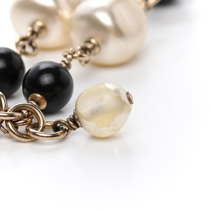 Chanel Enamel Pearl Beaded CC Bracelet Gold 6 of 9