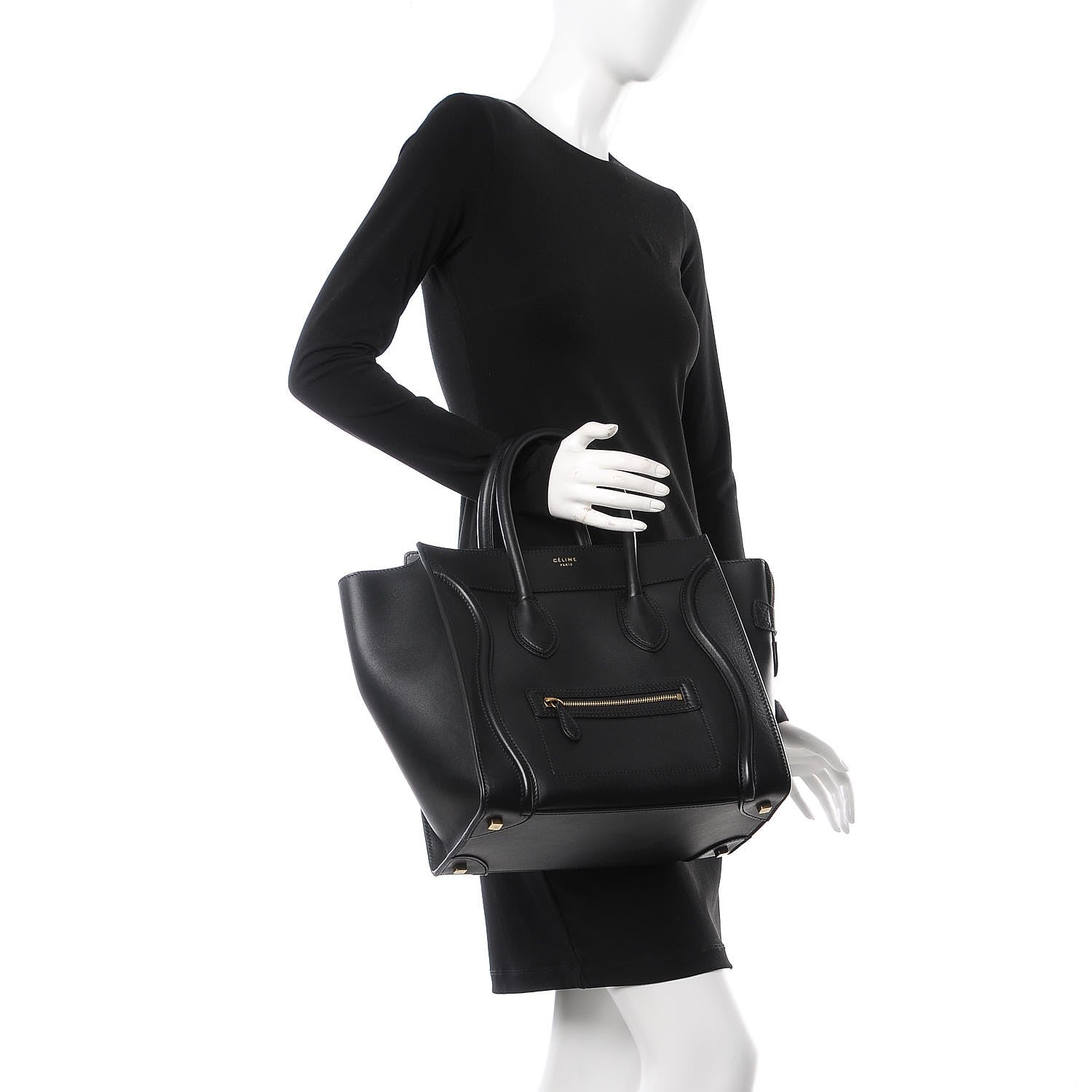 Celine Smooth Calfskin Mini Luggage Black 2 of 9