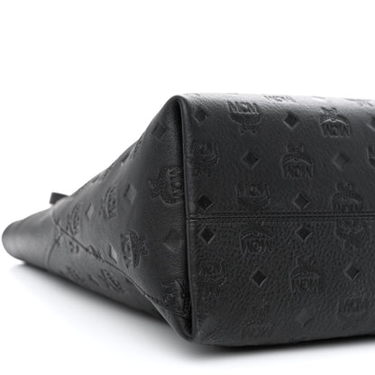 MCM Calfskin Ottomar Monogram Medium Klara Shopper Tote Black 9 of 10