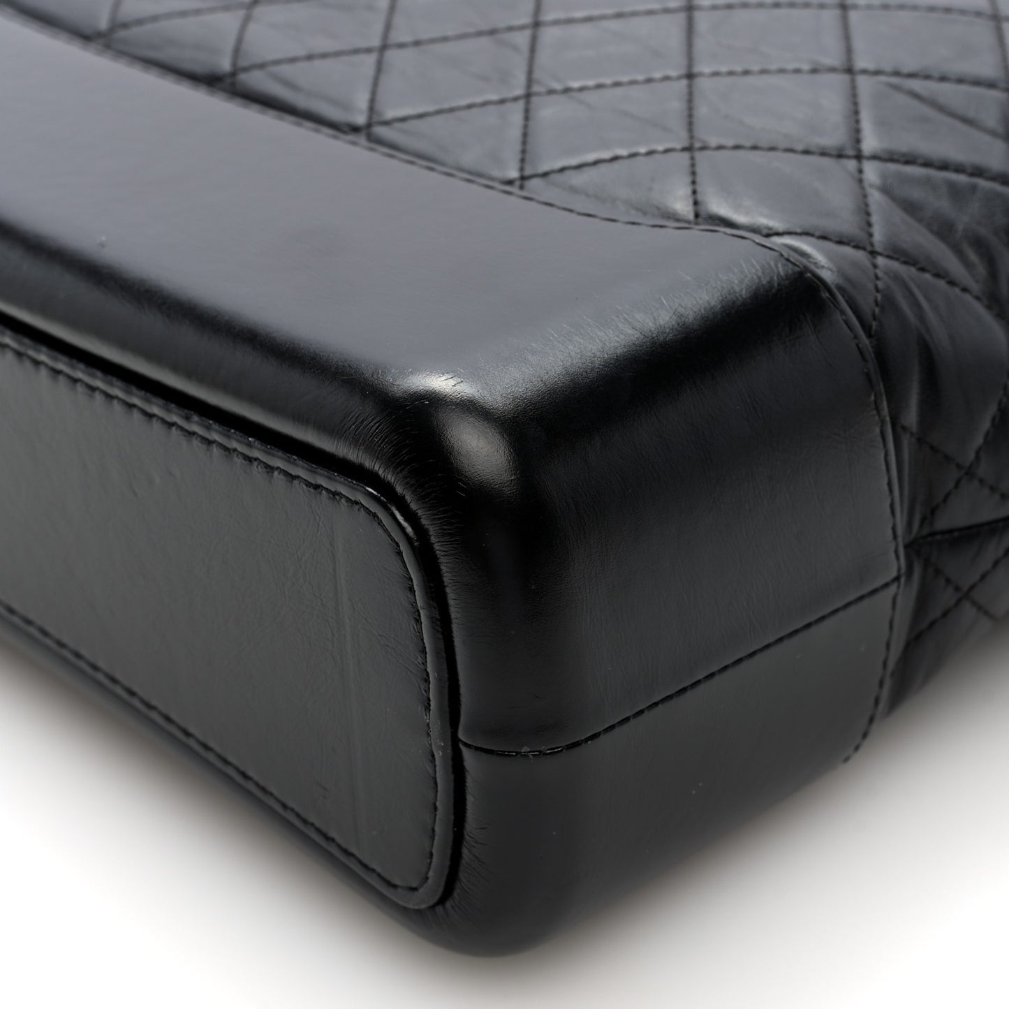Aged Calfskin Quilted Large Gabrielle Hobo Black