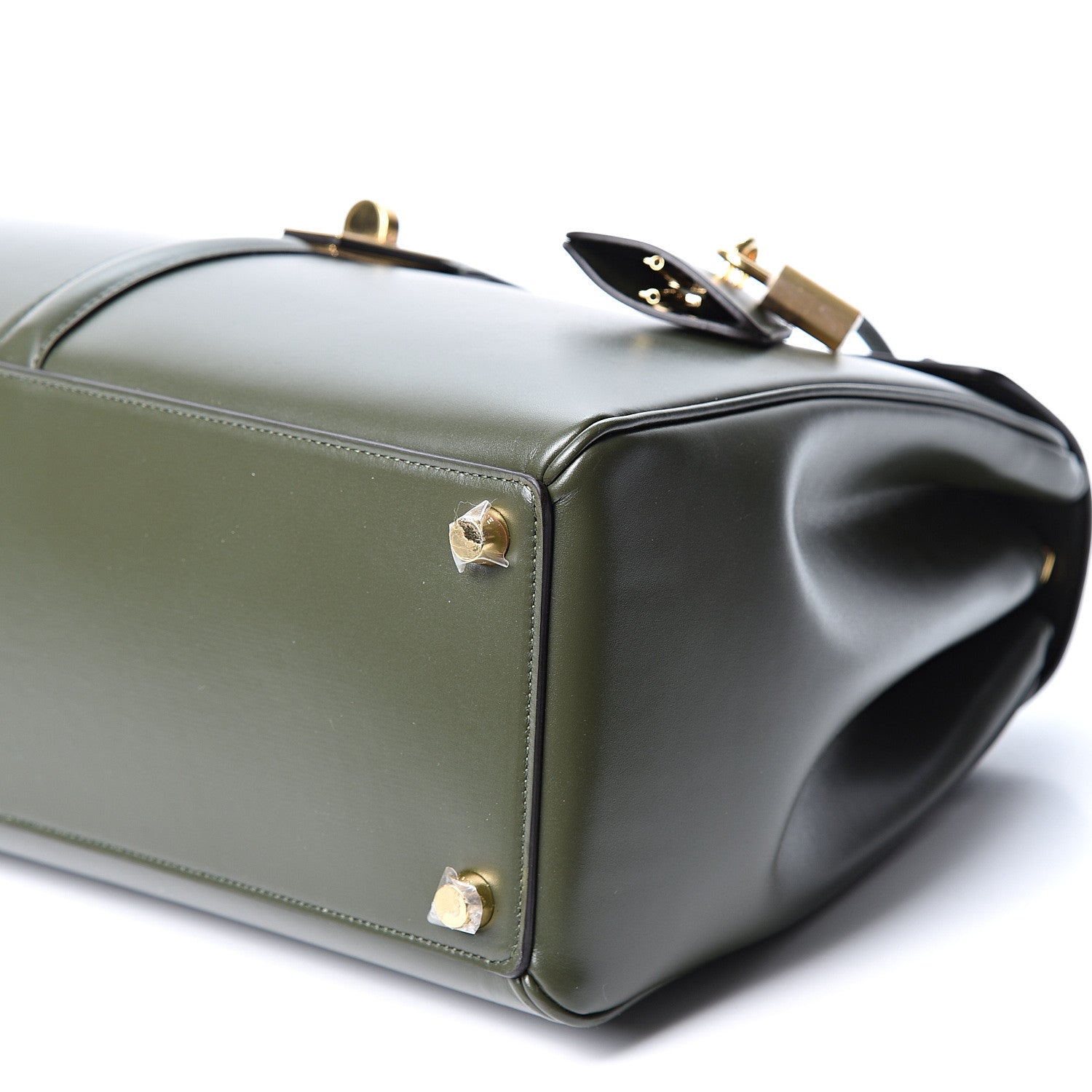 Celine Satinated Calfskin Medium 16 Top Handle Bag Khaki 10 of 10