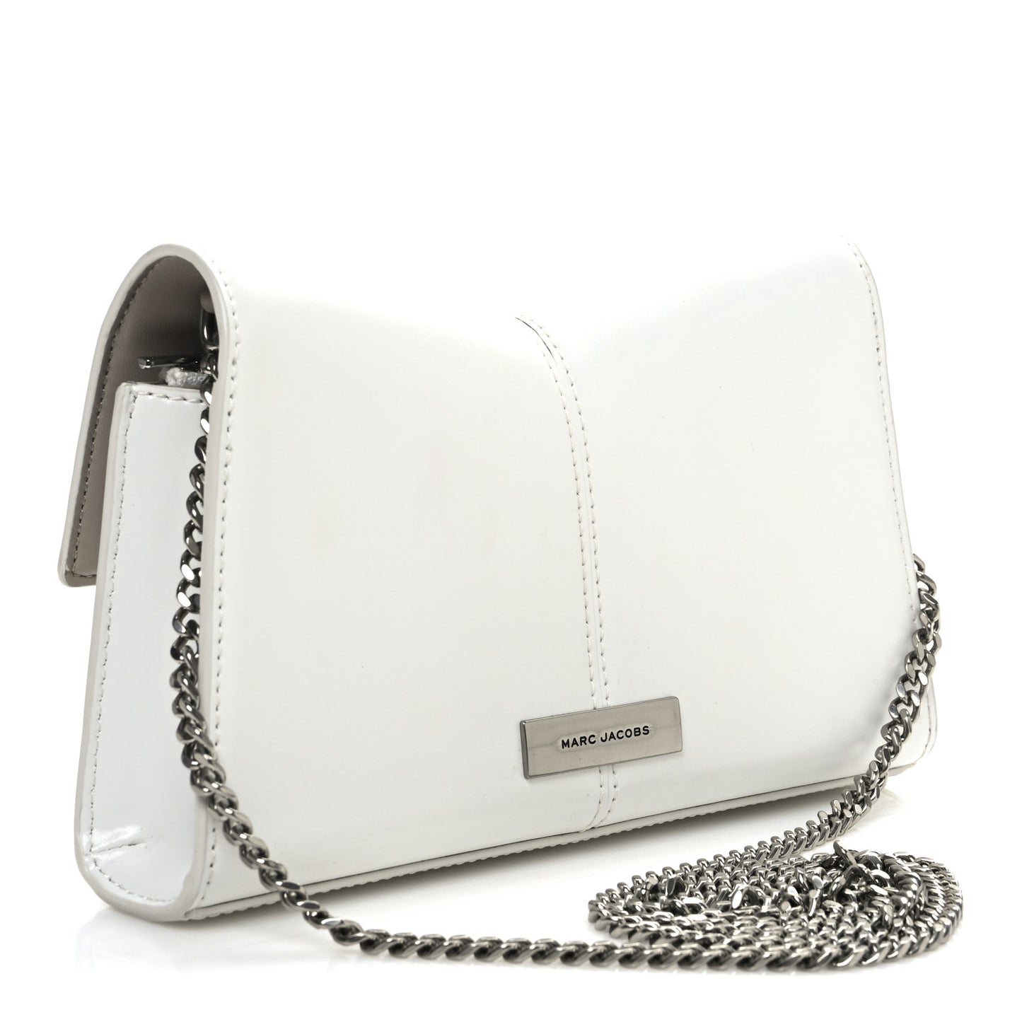 Calfskin Saint Marc Chain Wallet White