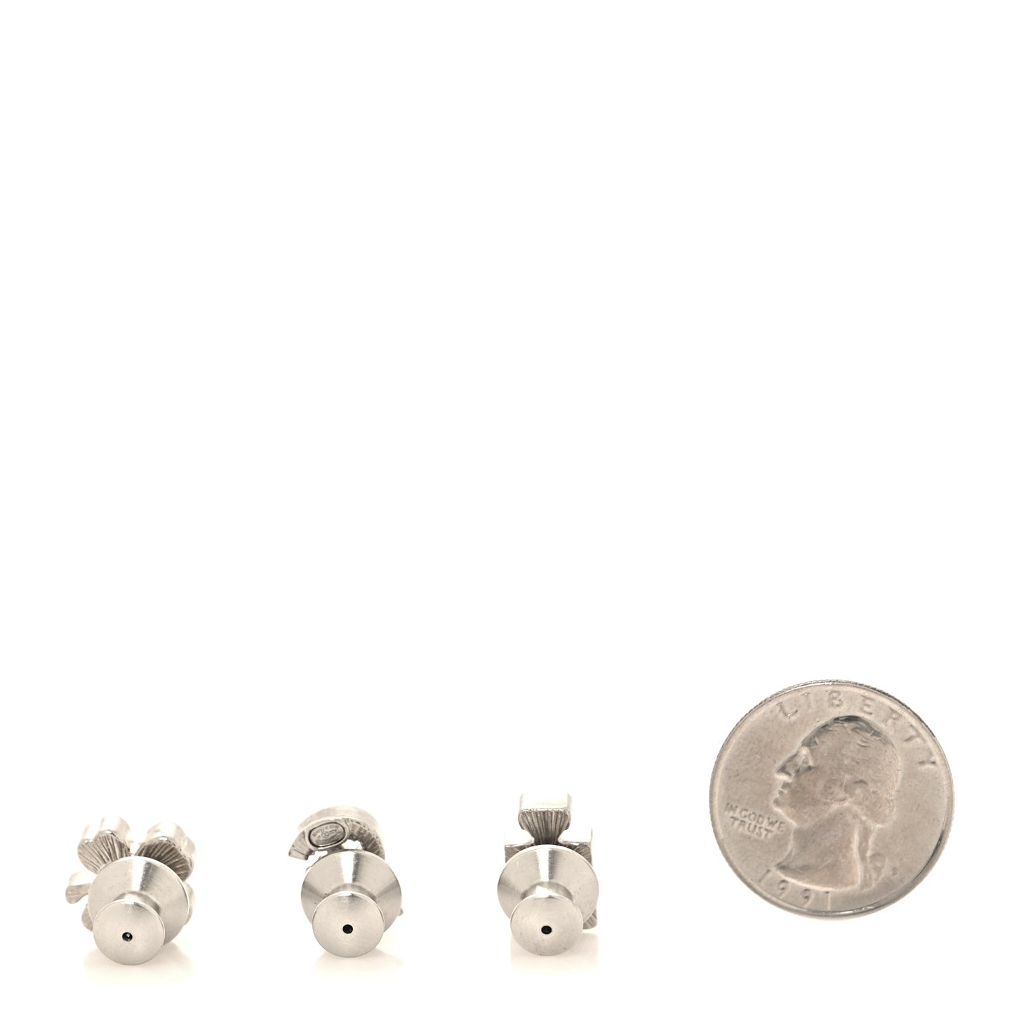 Crystal Lucky No 5 CC Brooch Set Silver