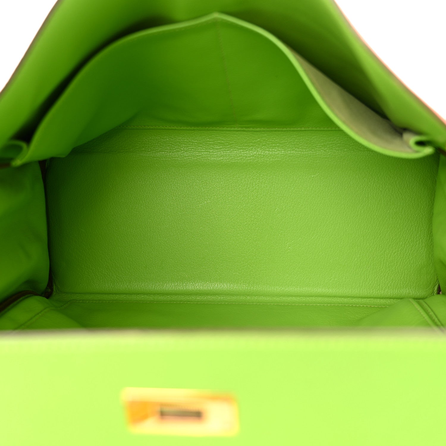 Hermes Taurillon Clemence Tri-Color Kelly Retourne 35 Orange Vert Cru Jaune 5 of 15