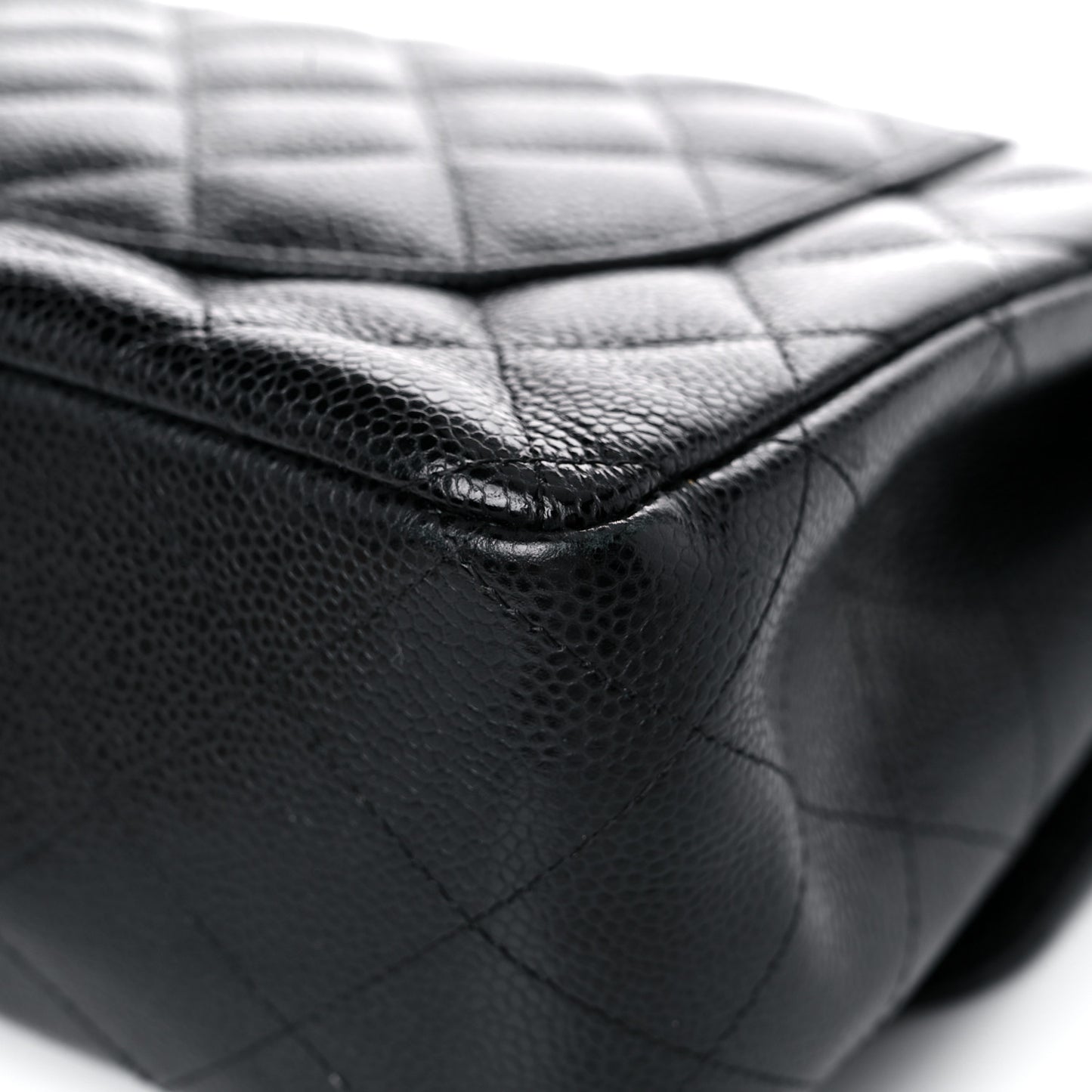 Caviar Quilted Jumbo Double Flap Black