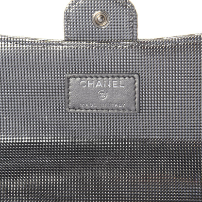 Chanel Metallic Calfskin Quilted Pixel Effect Large Flap Wallet Silver 5 of 6