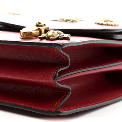 Gucci Calfskin Snakeskin Studded Small Ottilia Top Handle Bag Hibiscus Red 11 of 16