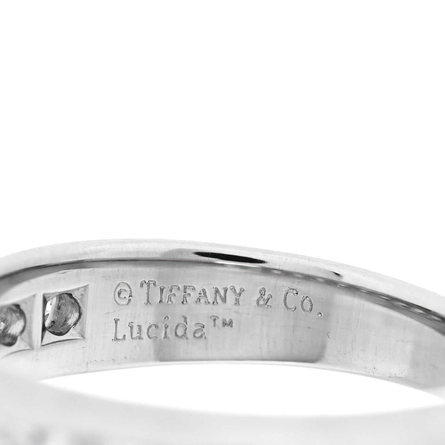 Tiffany Platinum Diamond Lucida Half Circle Wedding Band Ring 47 4 4 of 4