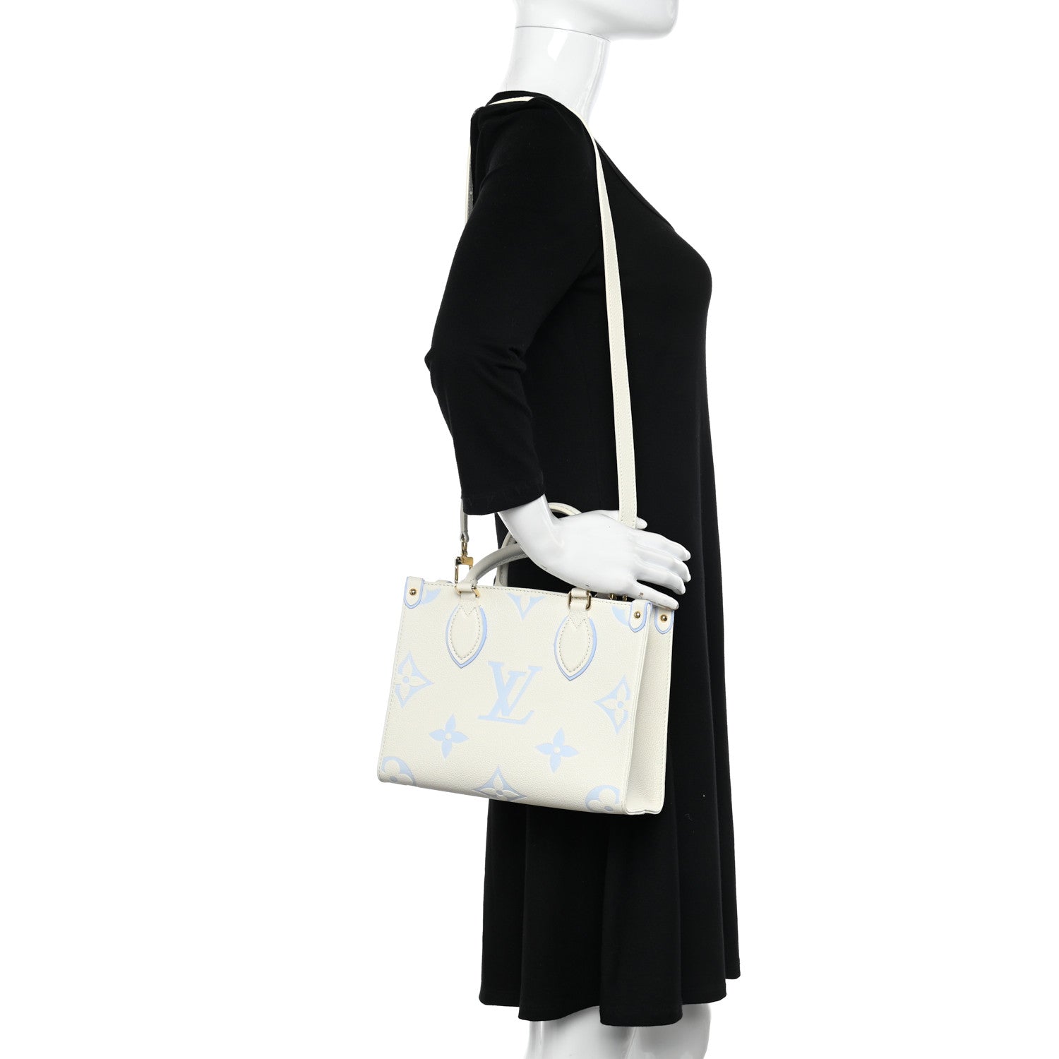Louis Vuitton Empreinte Monogram Giant Onthego PM Latte Candy Blue 2 of 9