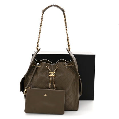 Chanel Caviar Quilted Medium Chanel 25 Handbag Dark Khaki 14 of 14