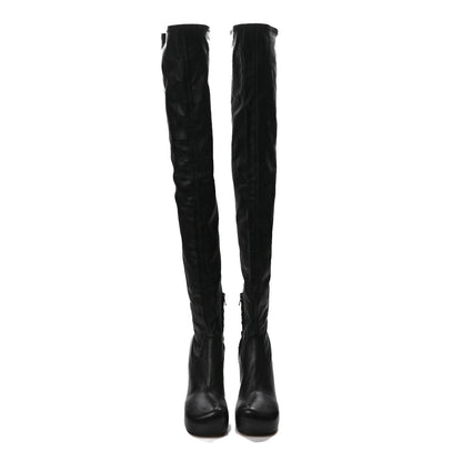 Bottega Veneta Nappa Platform Square Toe Over The Knee Boots 38.5 Black 2 of 7