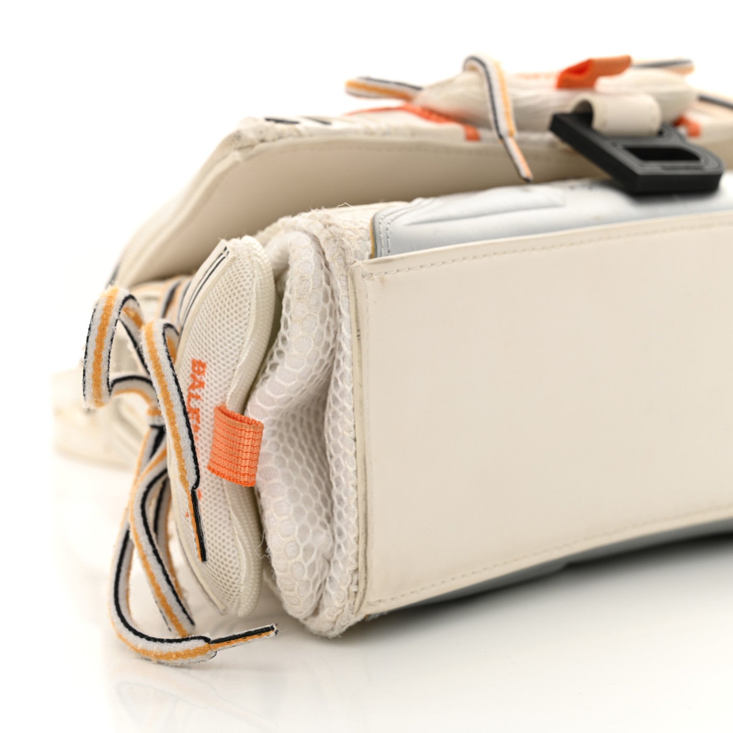 Balenciaga Faux Calfskin Fabric Glow In The Dark Small Sneakerhead Top Handle Bag White Orange 9 of 15