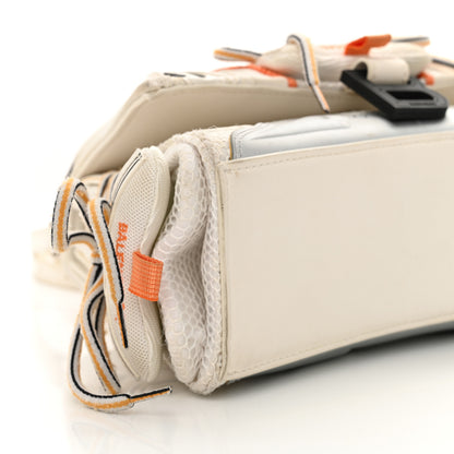 Balenciaga Faux Calfskin Fabric Glow In The Dark Small Sneakerhead Top Handle Bag White Orange 9 of 15