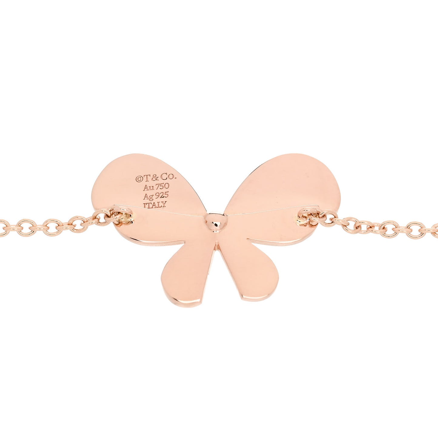 18K Rose Gold Sterling Silver Return to Tiffany Love Bugs Butterfly Bracelet