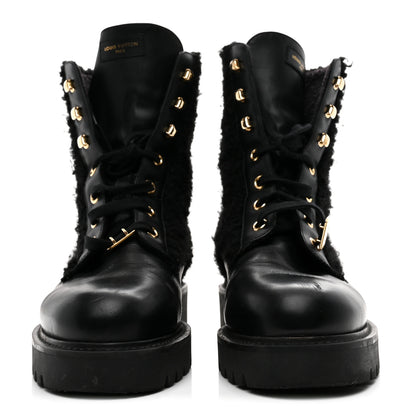 Louis Vuitton Shearling Calfskin Territory Ranger Combat Boots 41 Black 3 of 9