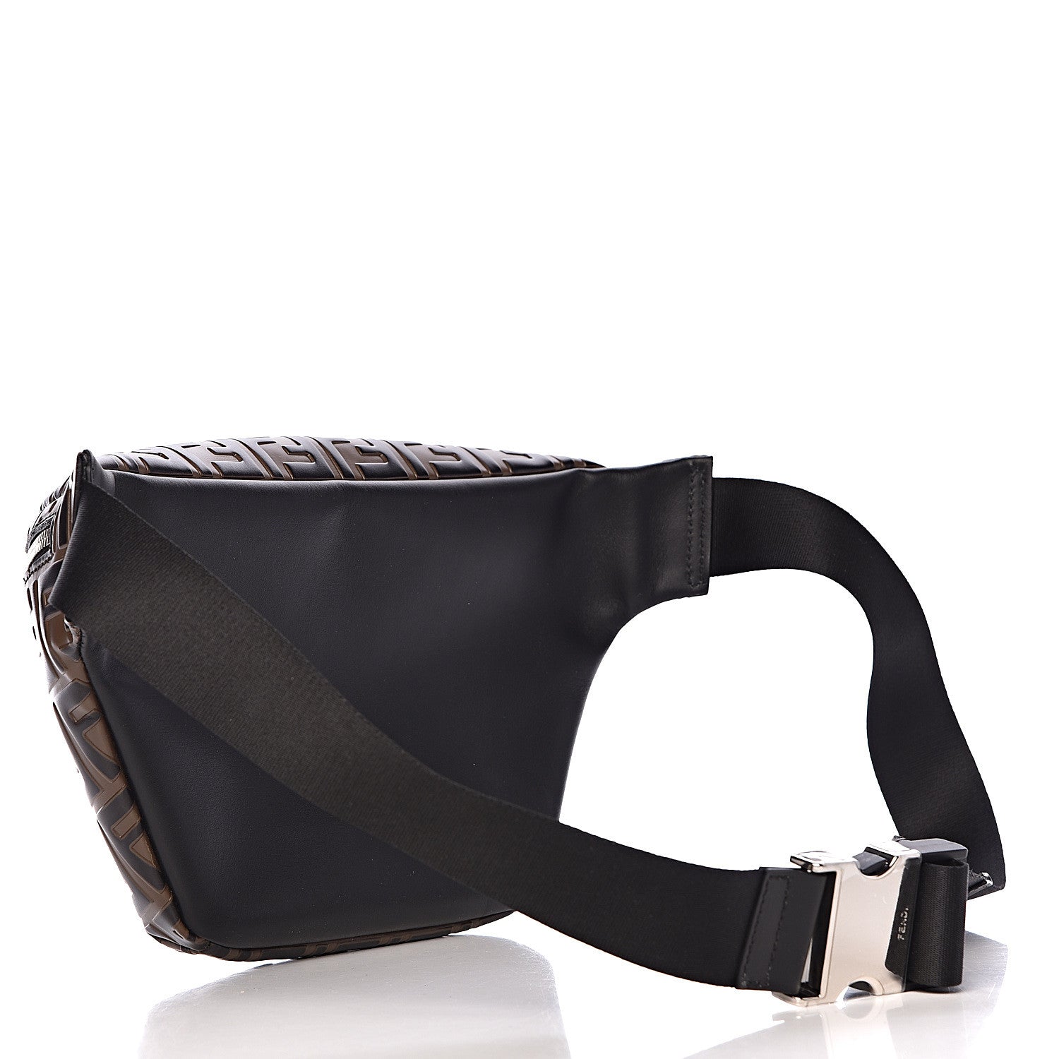 Fendi Vitello Century Bi-Color FF 1974 Embossed Belt Bag Maya Black 3 of 10
