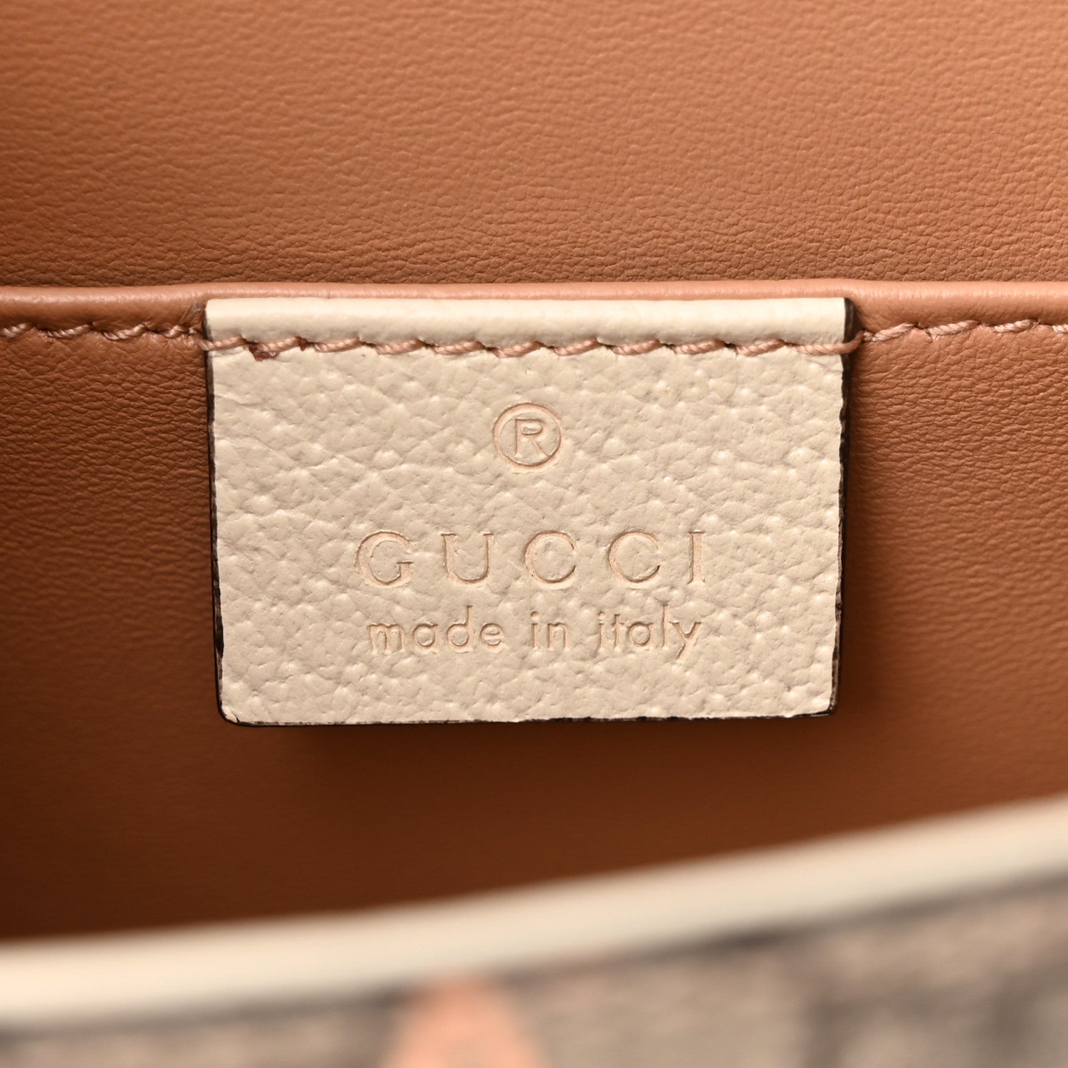 Gucci GG Supreme Monogram Berry Textured Dollar Calfskin Small Padlock Shoulder Bag Beige Ebony Light Copper Mystic White 6 of 9