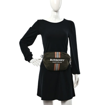 Burberry Nylon Icon Stripe Medium Sonny Bum Bag Dark Olive Green 3 of 8